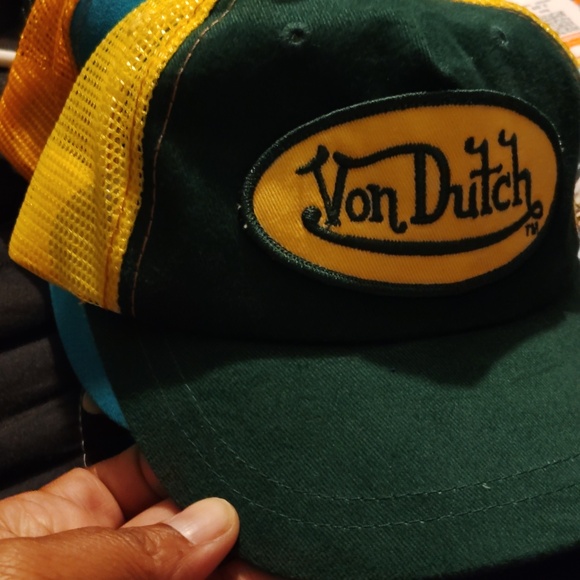 Von Dutch NEW Baby Kids Black Pink Trucker Hat Vintage VTG 90s Snap Back - Picture 2 of 5